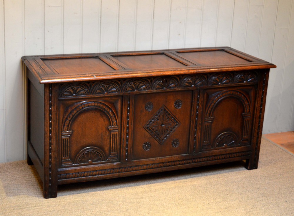 Victorian Carved Oak Coffer