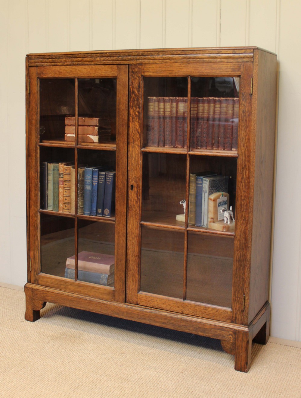 Oak Glazed Bookcase 