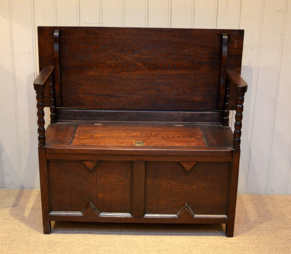 1920s Oak Monks Bench