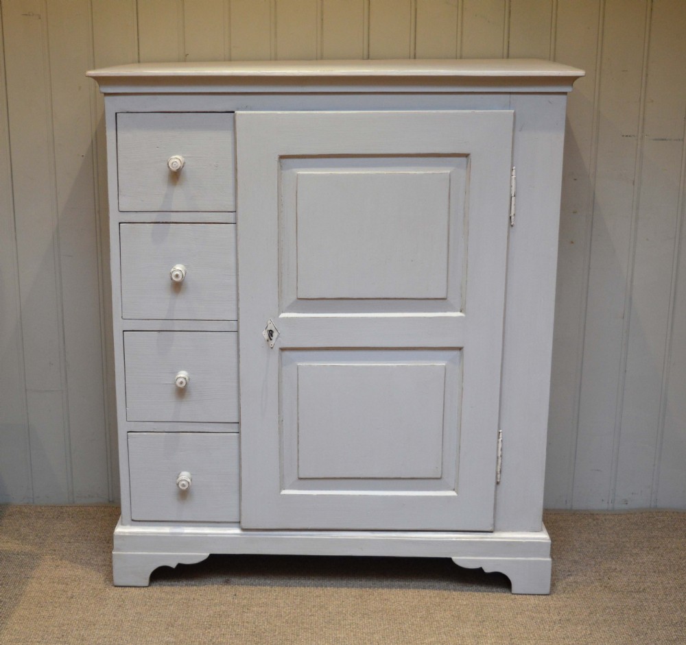 Continental Painted Cupboard With Drawers 