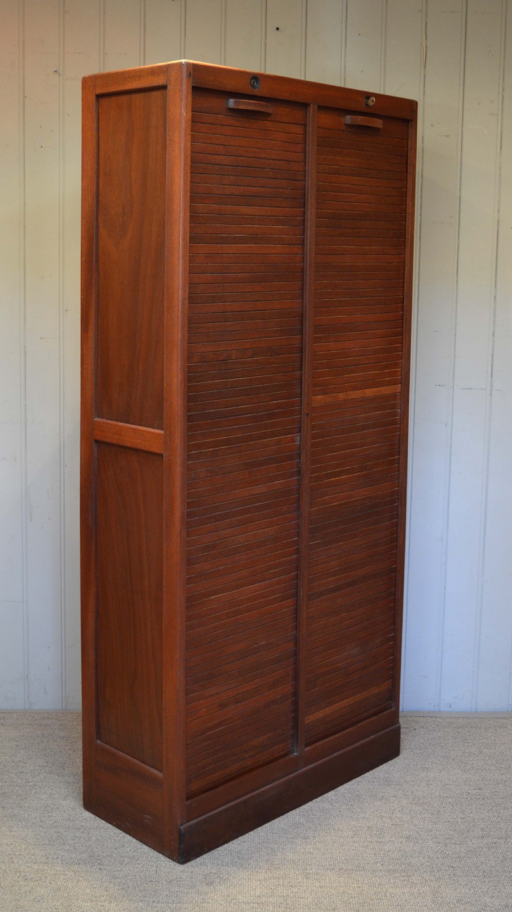 French Walnut Tambour Front Filing Cabinet