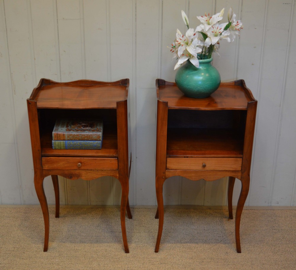 Pair Of French Cherrywood Bedside Cabinets
