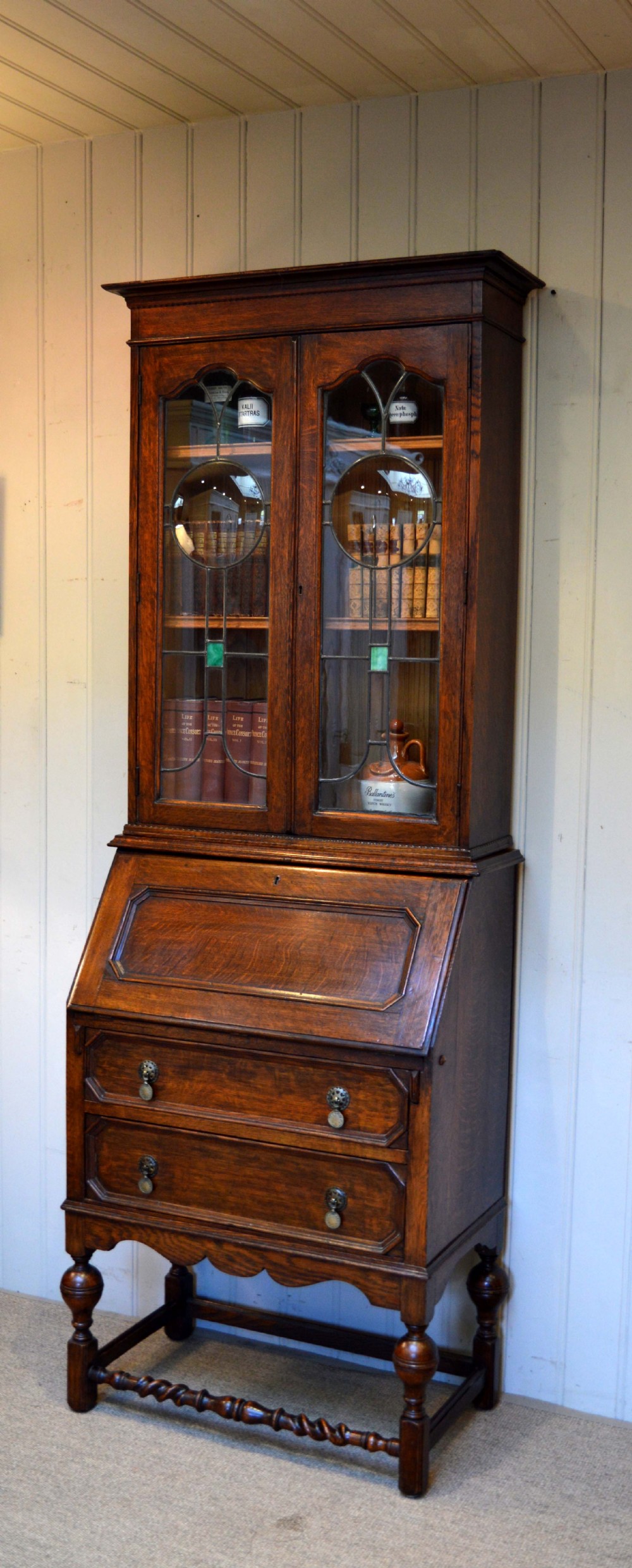 Oak Bureau Bookcase