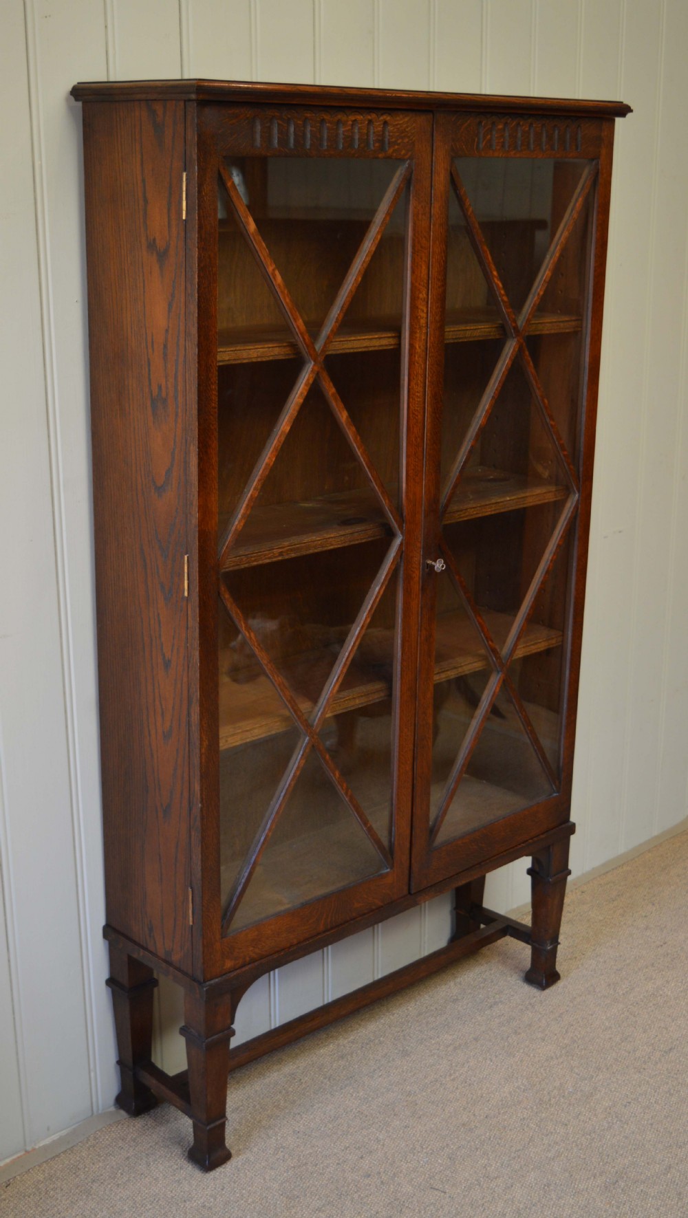 Oak Glazed Bookcase