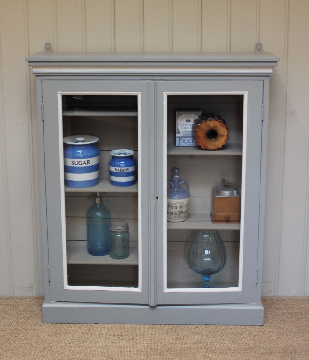 Painted Two Door Glazed Bookcase