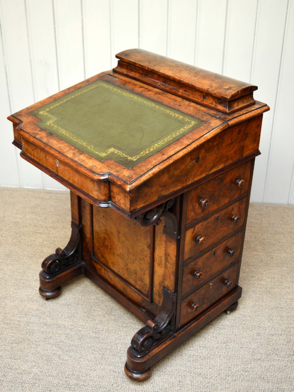 Victorian Burr Walnut Davenport 