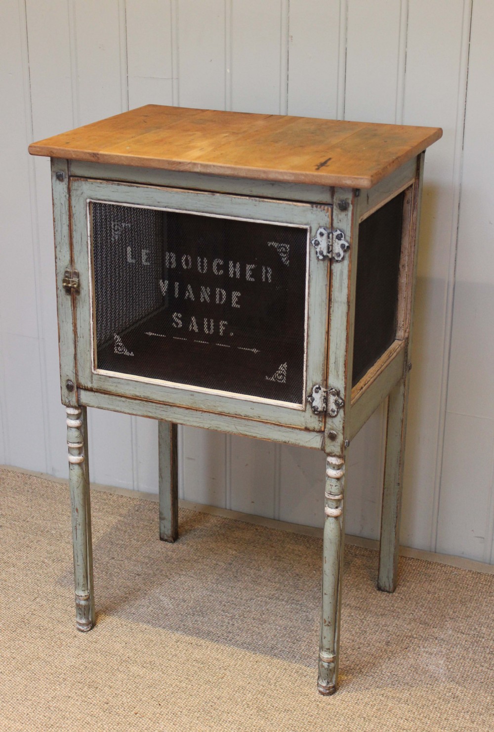 Painted French Chickenwire Cabinet 