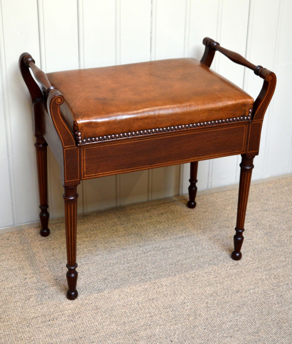 Edwardian Mahogany Piano Stool
