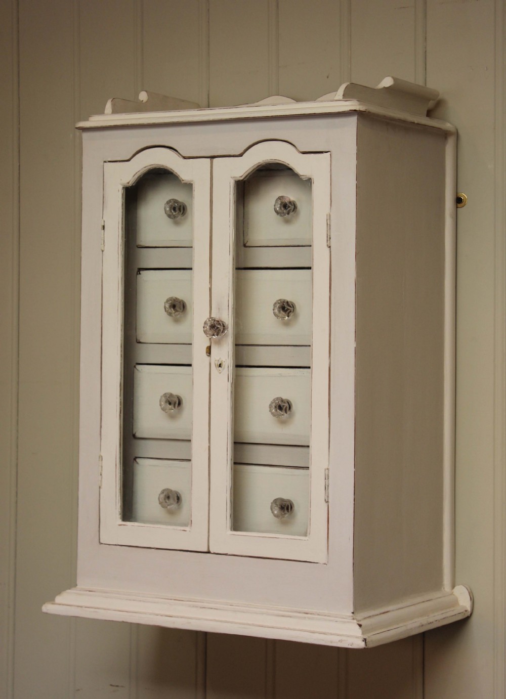 Painted Collectors Wall Cabinet