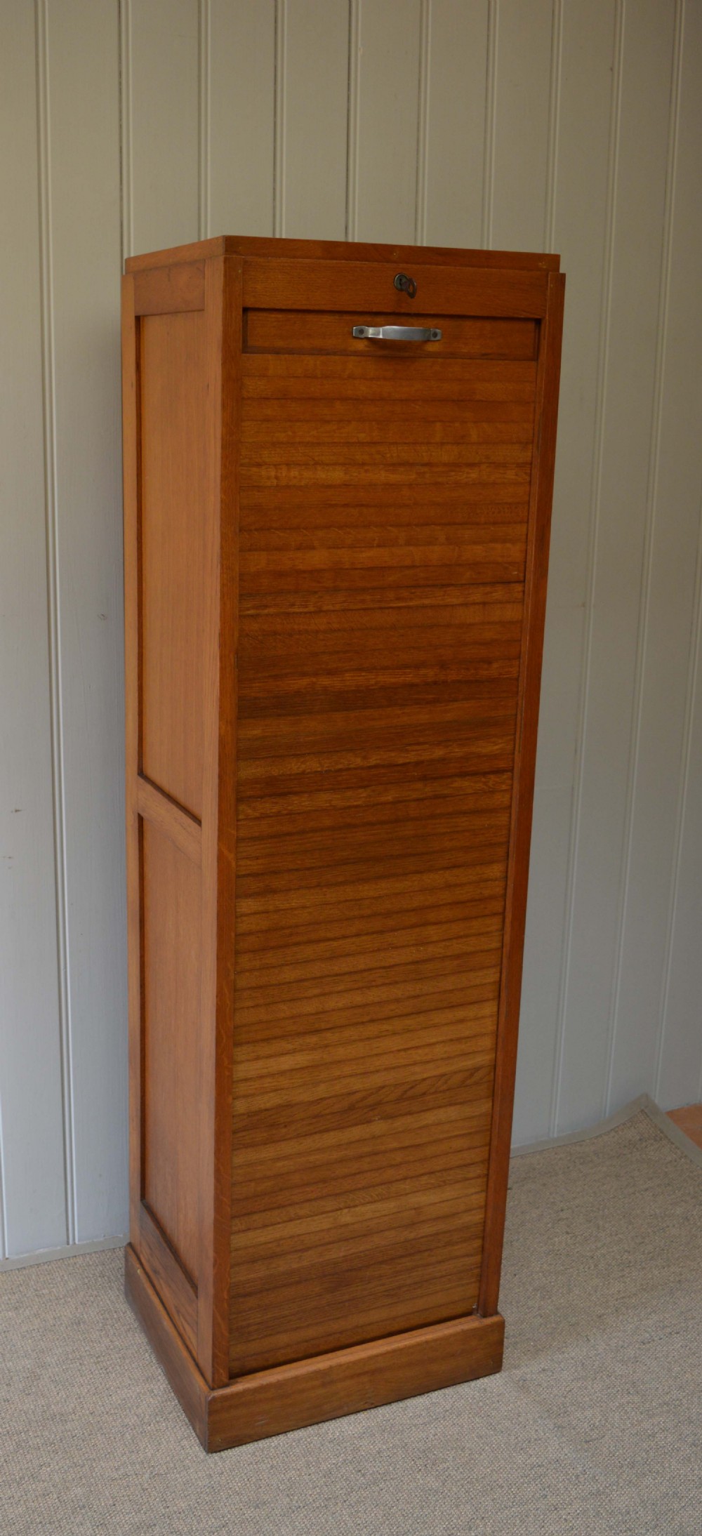 French Single Tambour Front Filing Cabinet