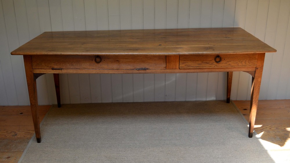 Substantial French Oak Farmhouse Dining Table 