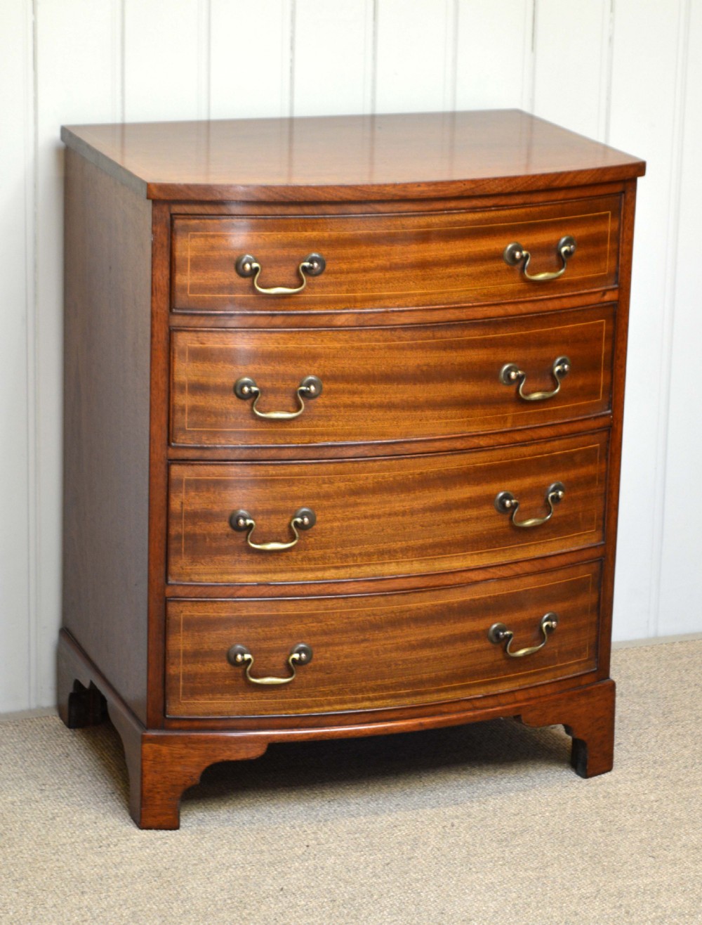 Edwardian Bow Front Mahogany Chest Of Drawers 