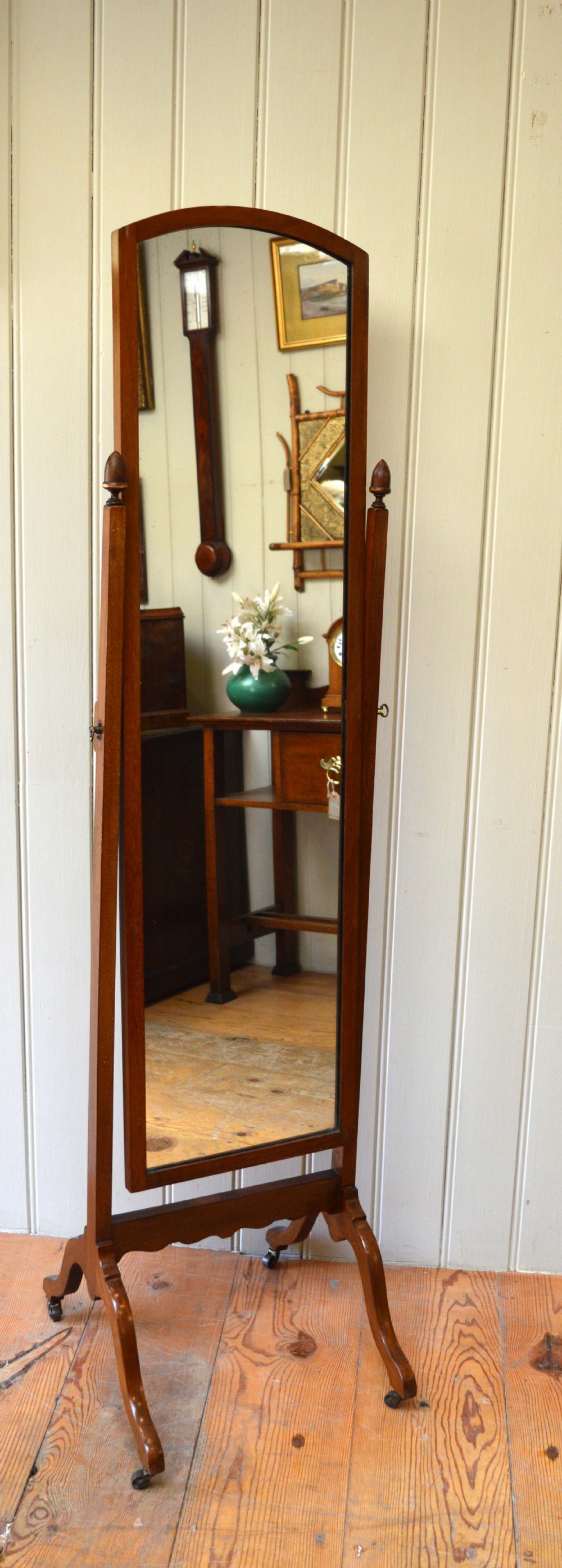 1920s Mahogany Cheval Mirror