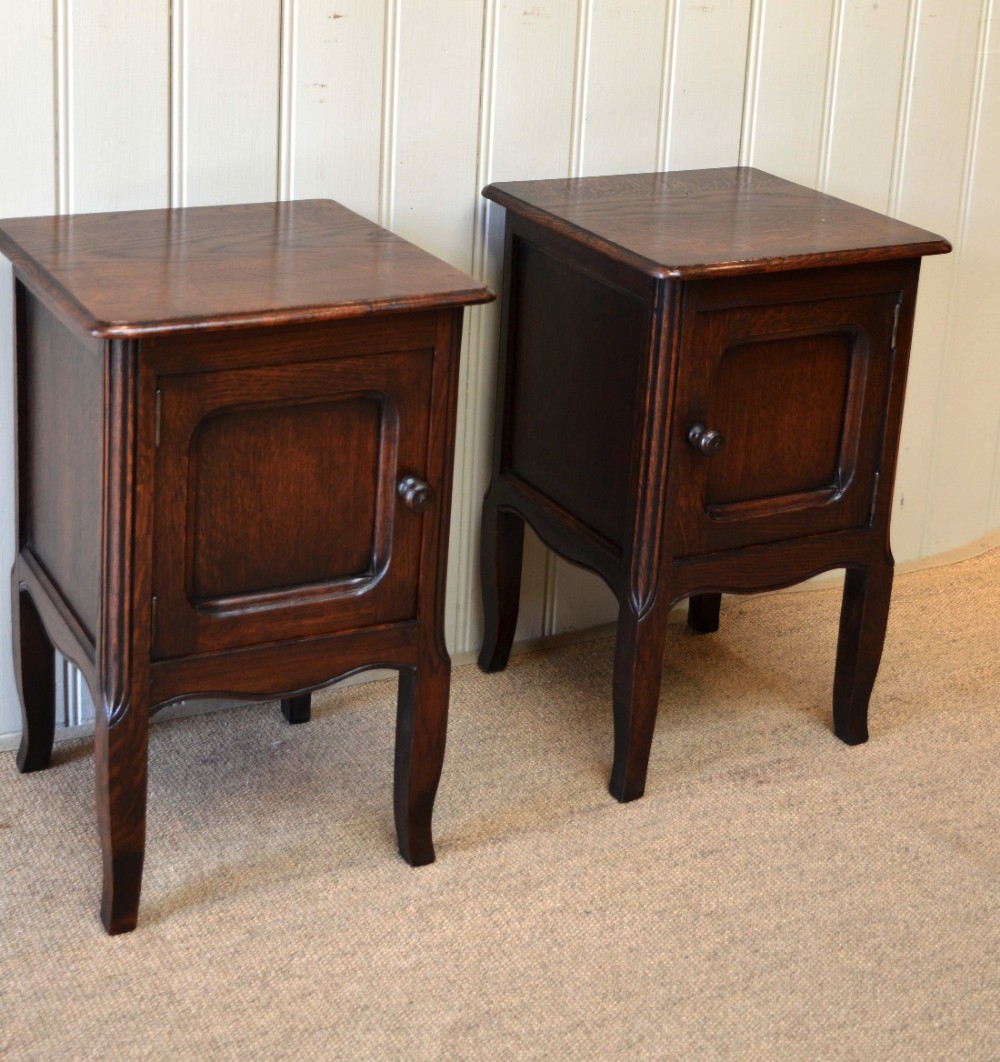 Small Pair of Oak Bedside Cabinets