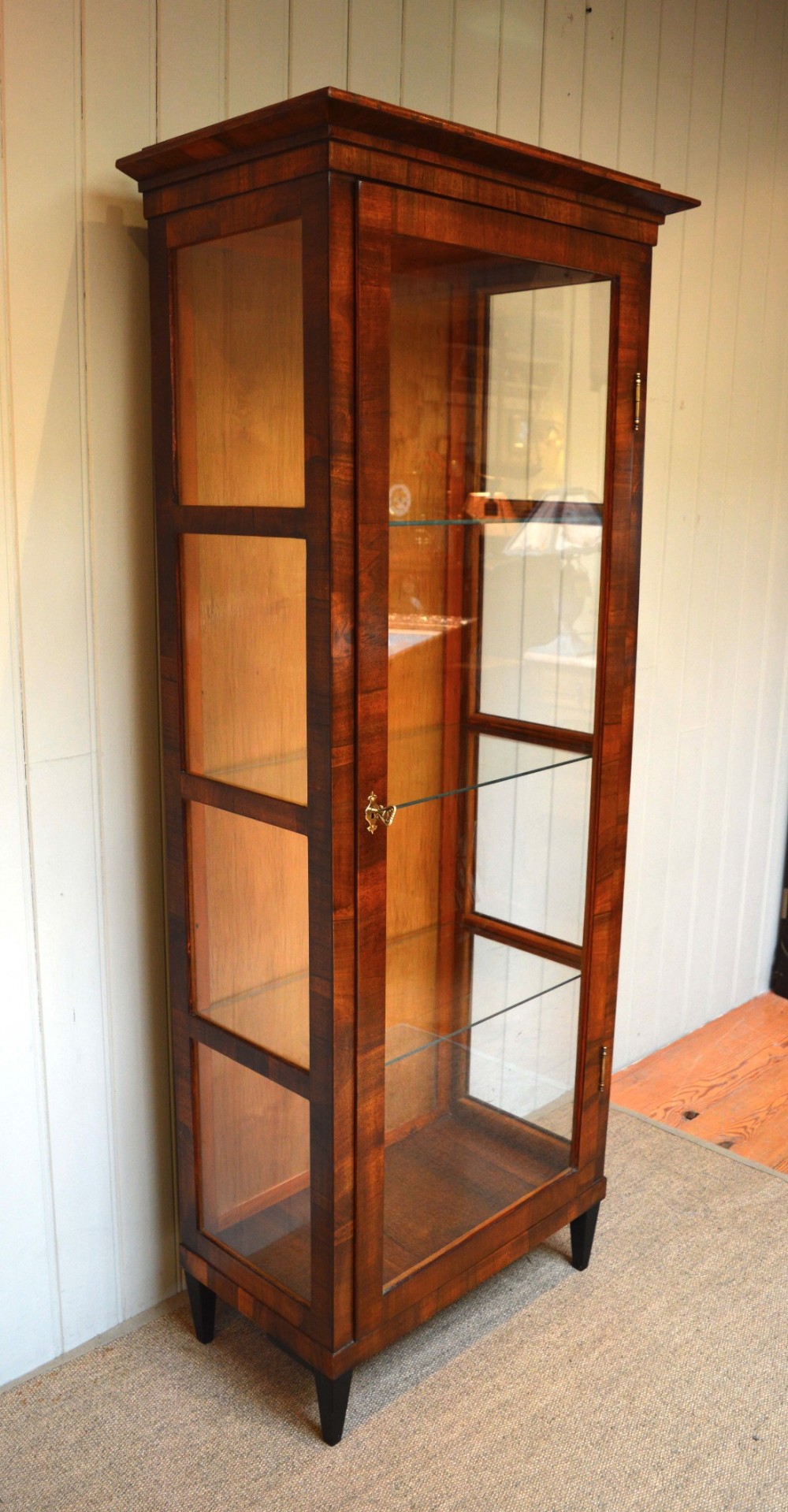 Walnut Glass Display Cabinet