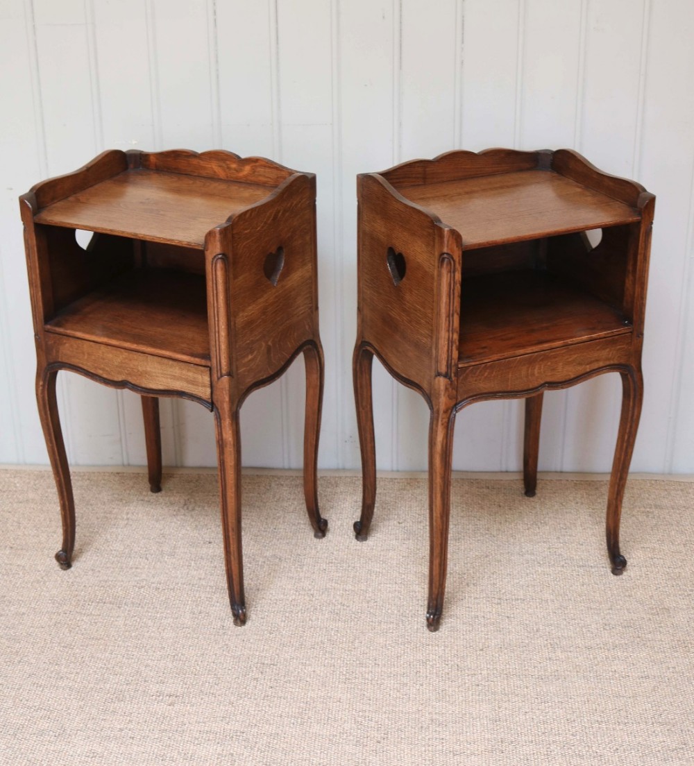 Pair Of French Oak Bedside Cabinets 