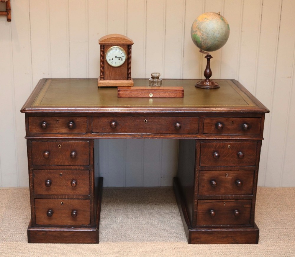 Solid Oak Pedestal Desk