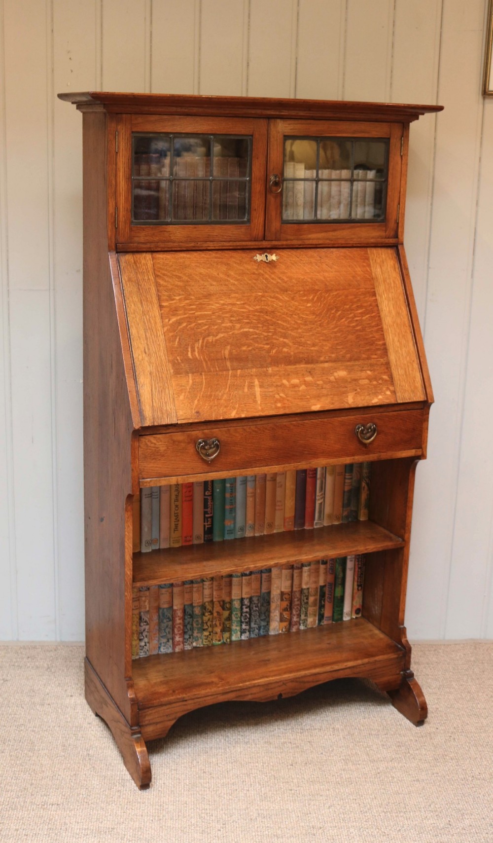 Small Proportioned Arts And Crafts Bureau Bookcase