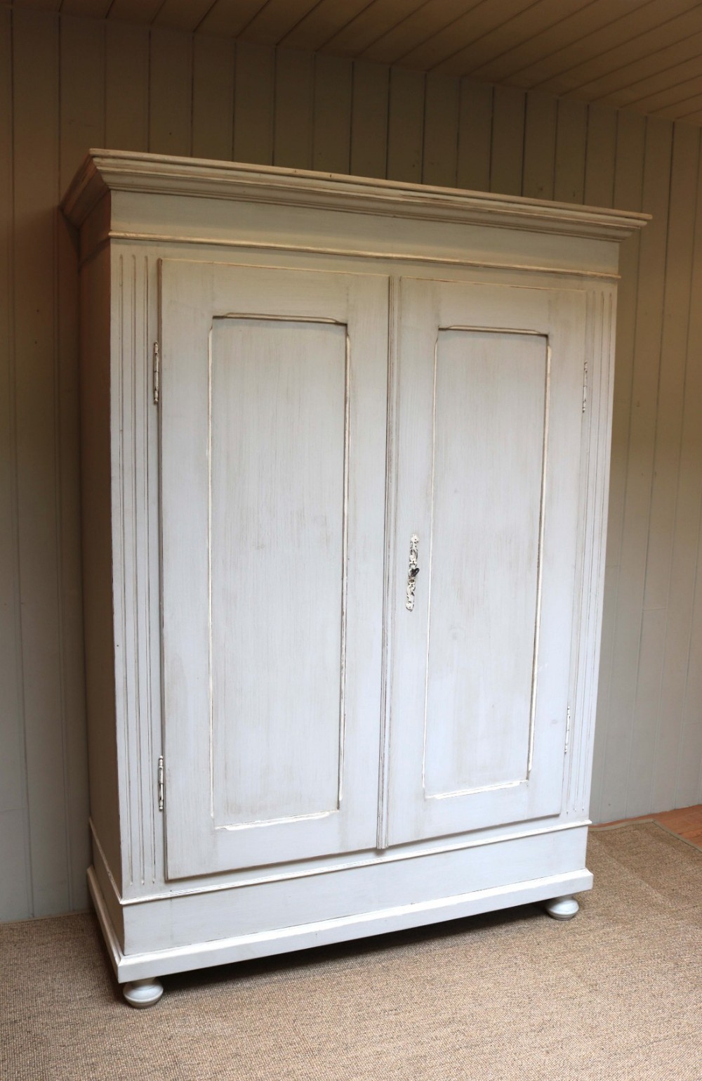 Substantial Continental Painted Two Door Wardrobe