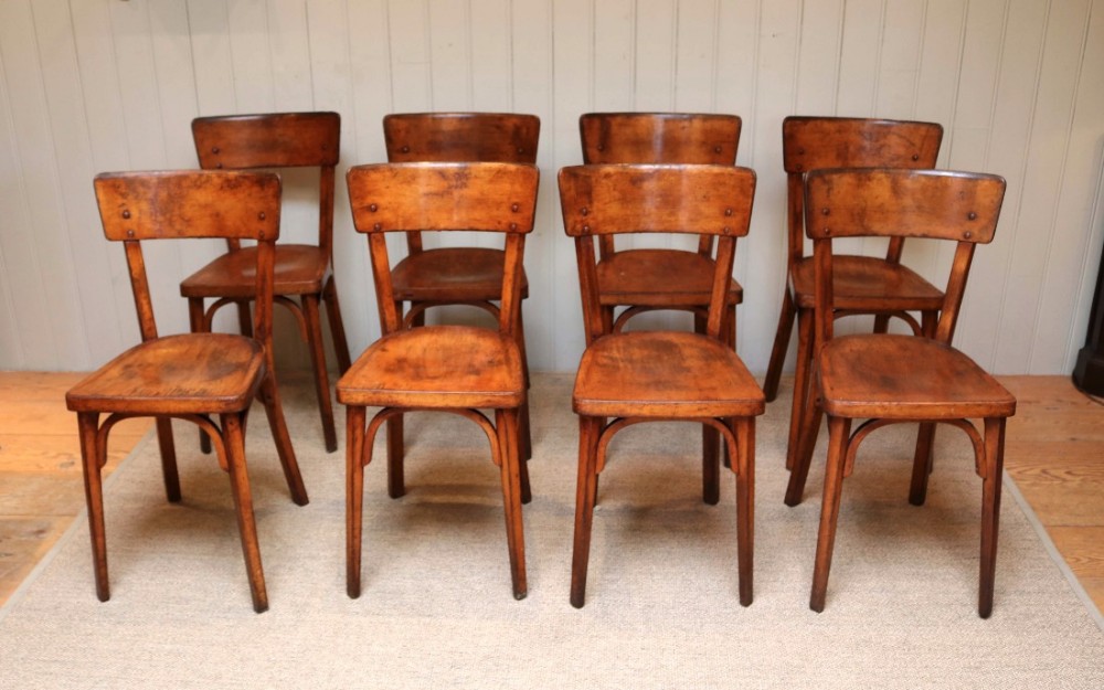 Set Of Eight Beechwood And Ply Dining Chairs