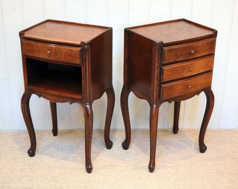 Pair Of French Oak Bedside Cabinets 