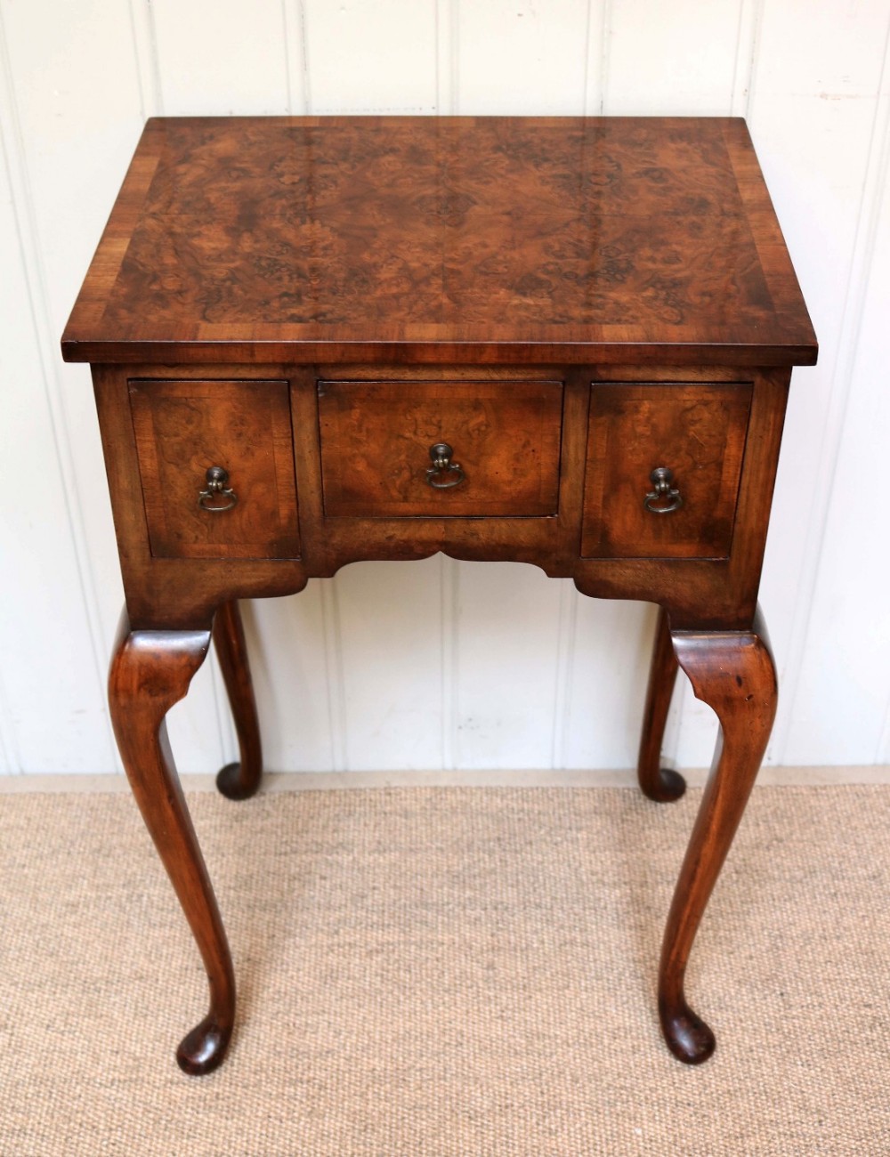Small Proportioned Burr Walnut Lowboy 