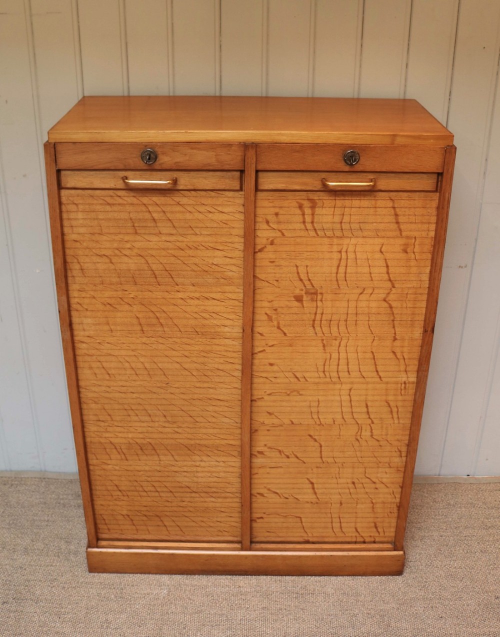Double Tambour Front Filing Cabinet