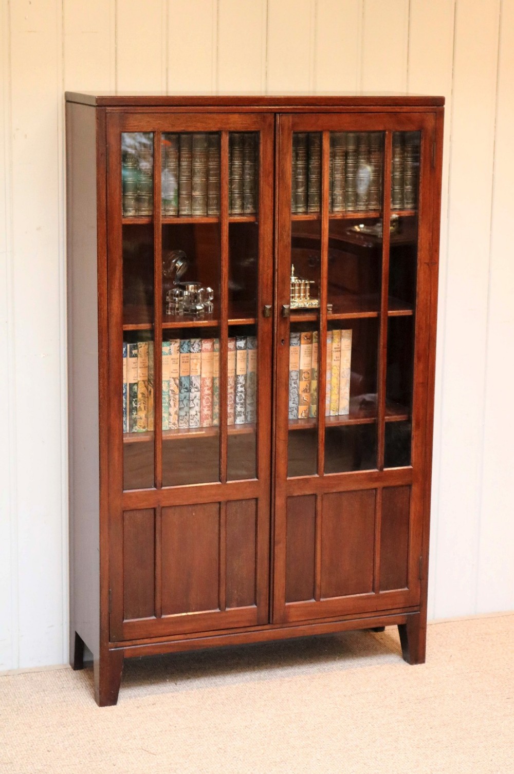 Mahogany Two Door Glazed Bookcase