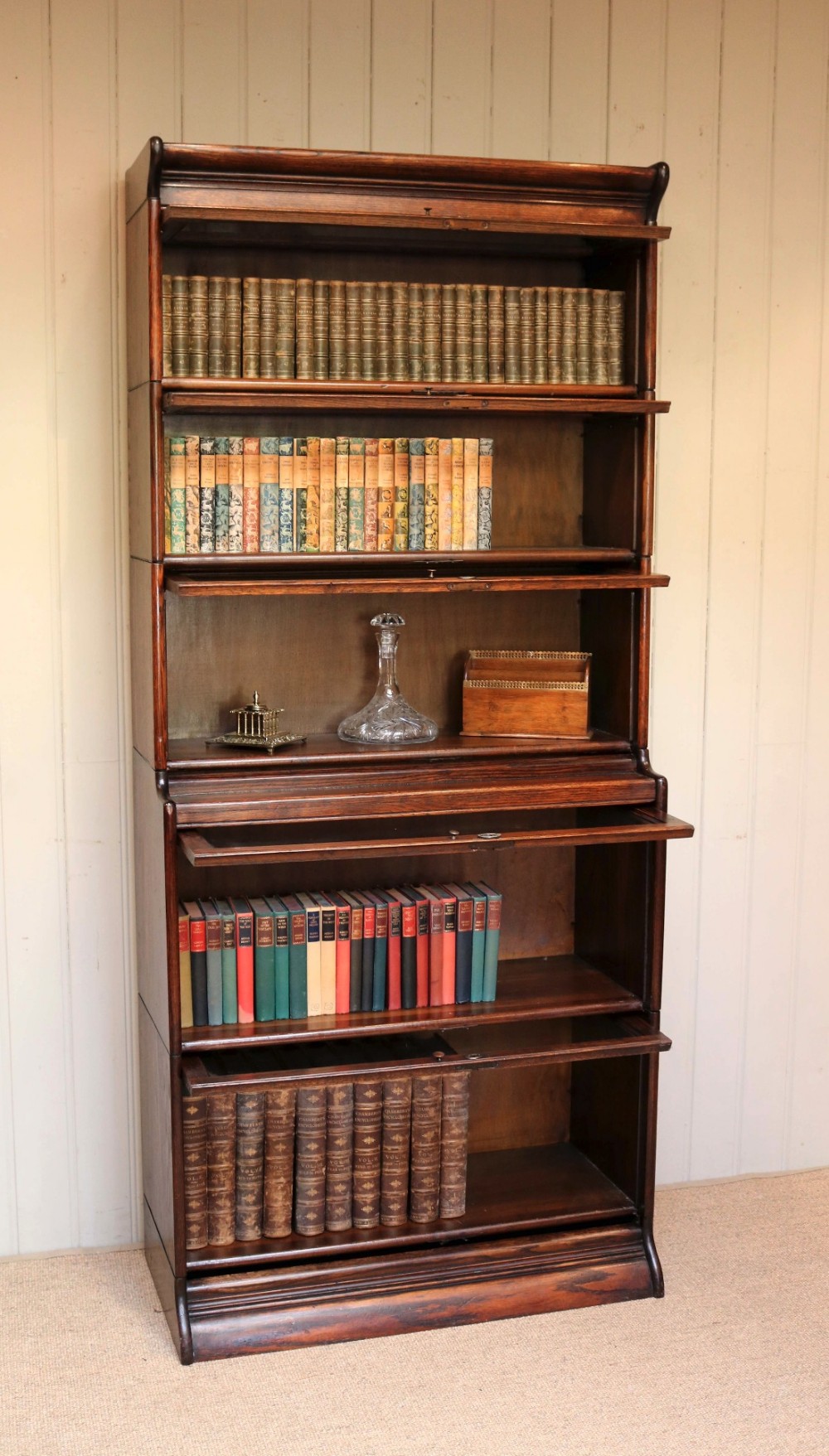 Five Tier Oak Globe Wernicke Style Bookcase