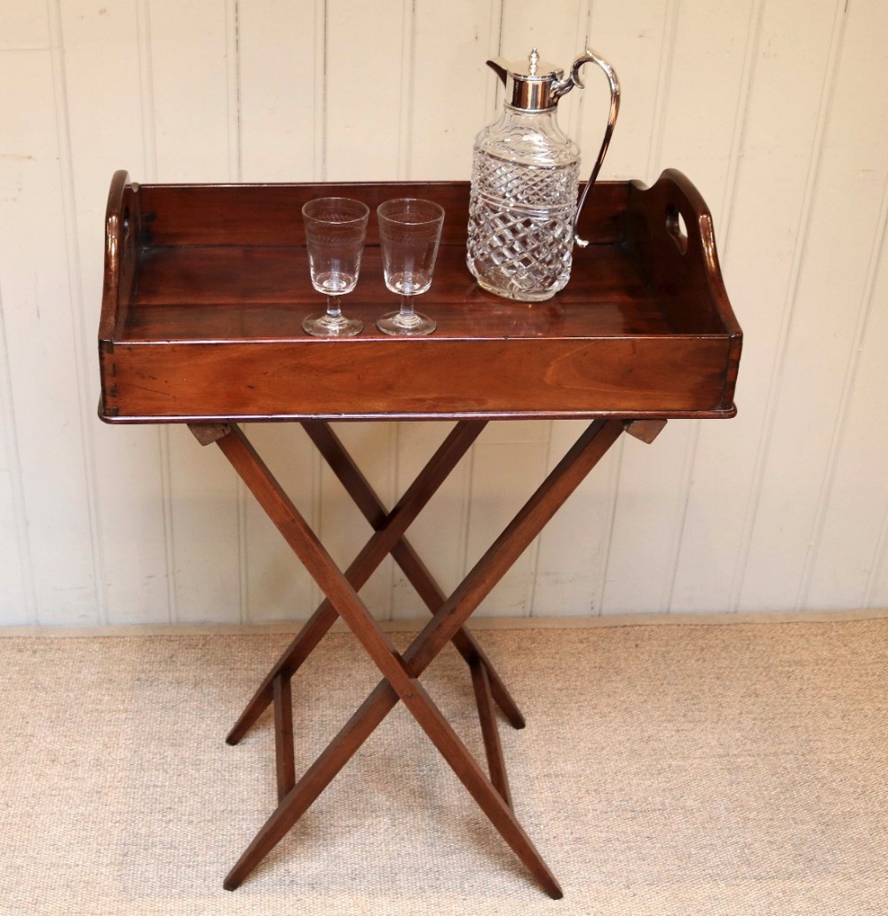 Mid 19th Century Mahogany Butlers Tray On Stand