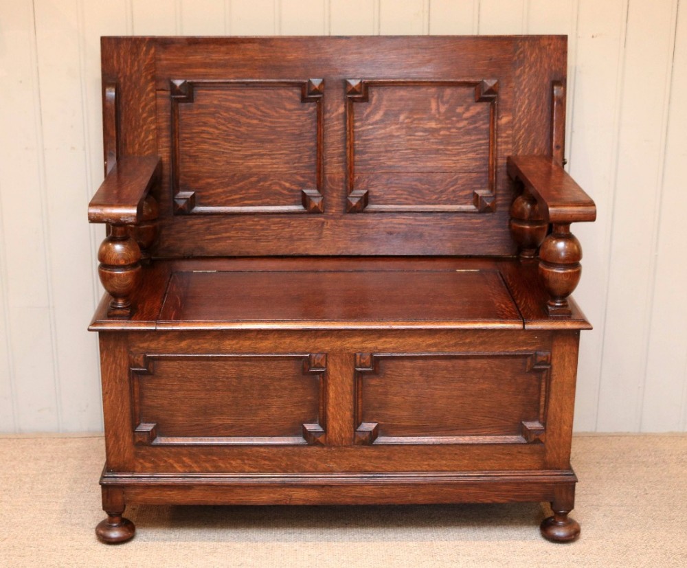 Solid Oak Monks Bench