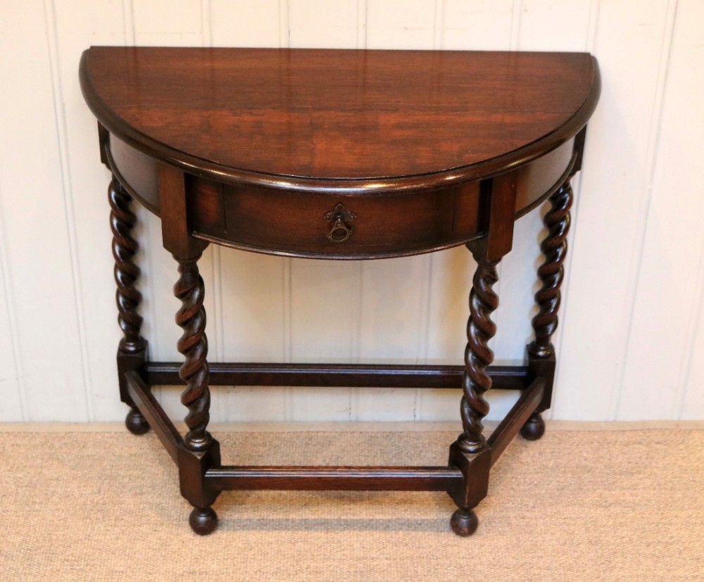 Oak Demi Lune Table