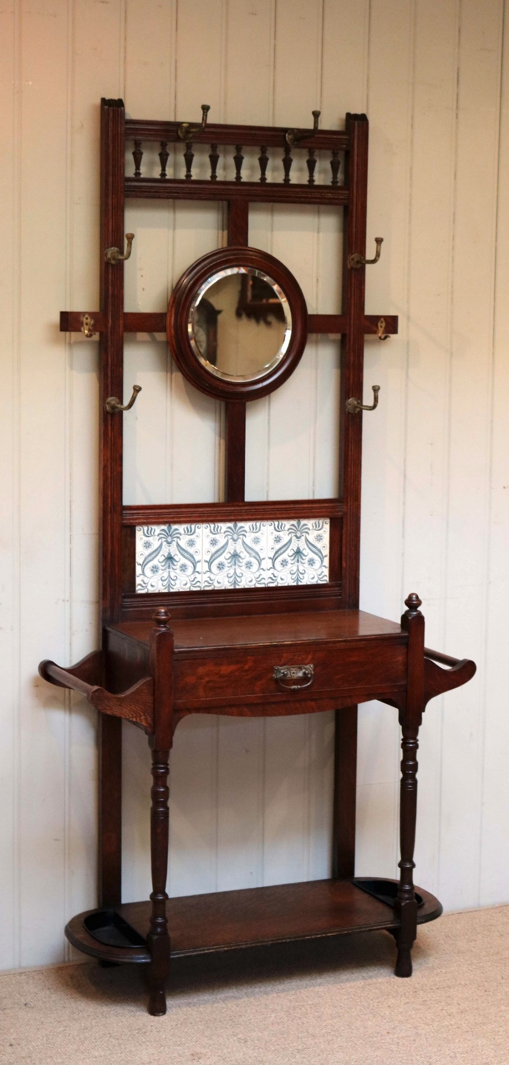 Late Victorian Oak Hall Stand