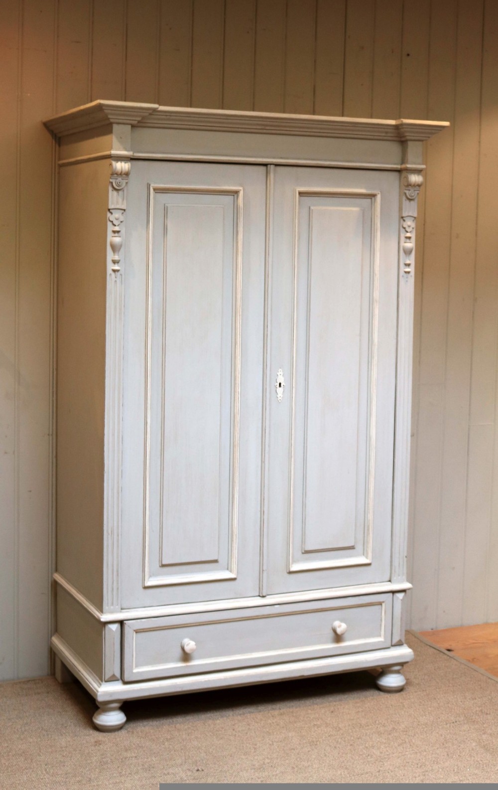 Late 19th Century Painted Continental Wardrobe 