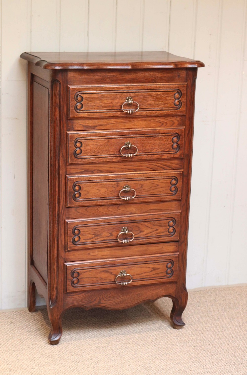 Tall Oak Chest Of Drawers 
