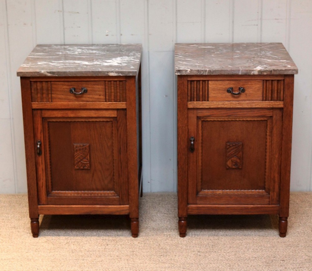 Pair Of French Oak Bedside Cabinets 