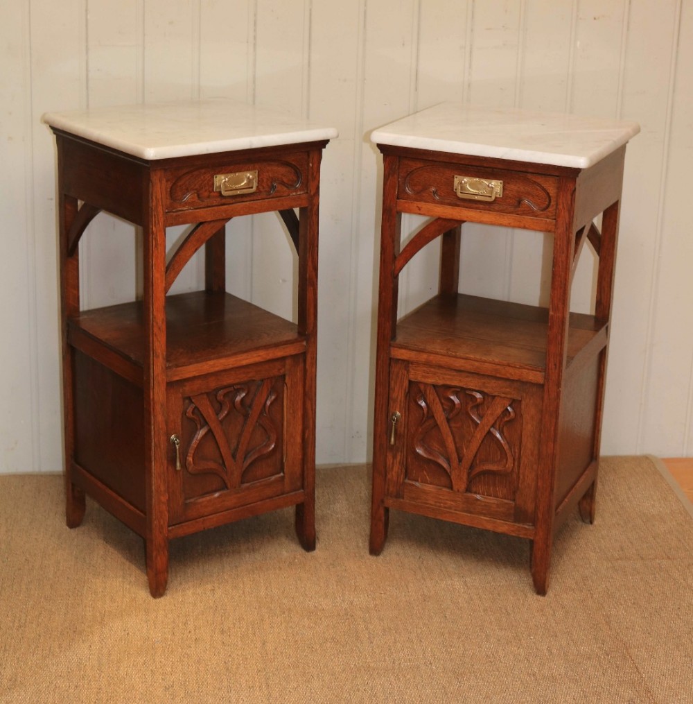 Pair Of French Oak Bedside Cabinets