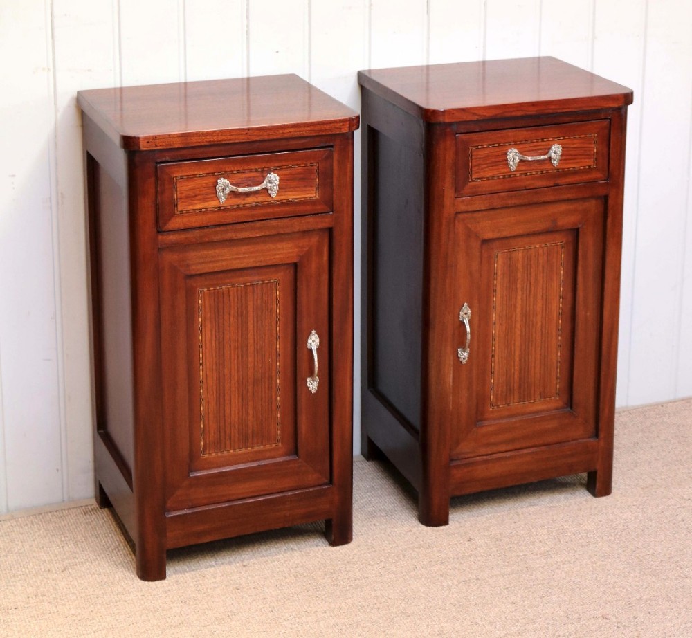 Pair Of French Mahogany Bedside Cabinets 