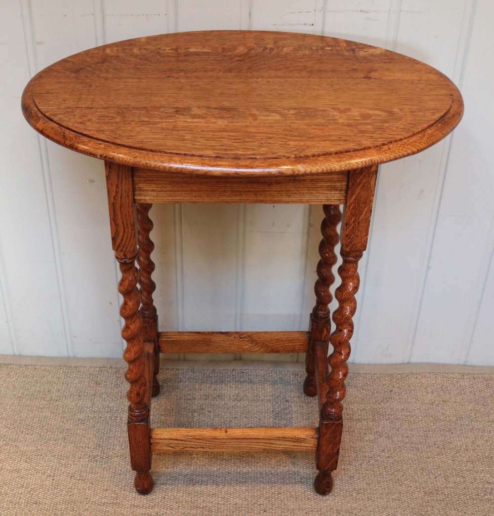 1920s Golden Oak Occasional Table 