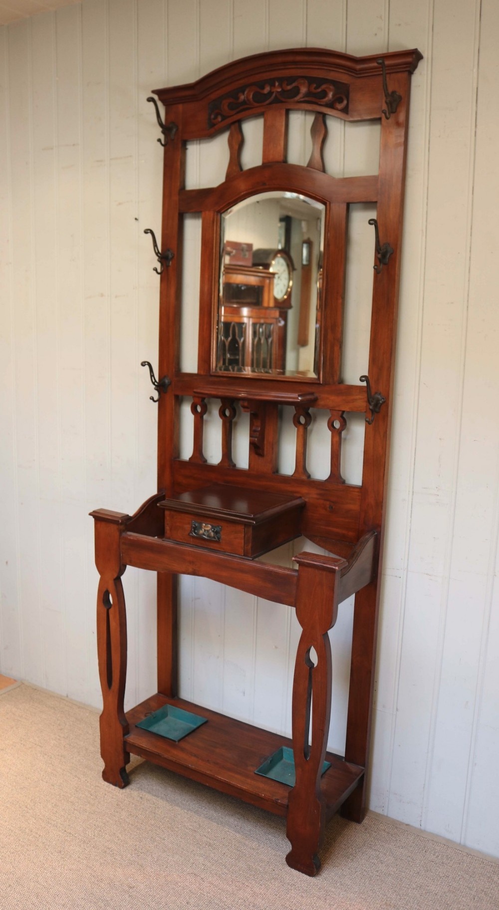 Walnut Arts And Crafts Hall Stand