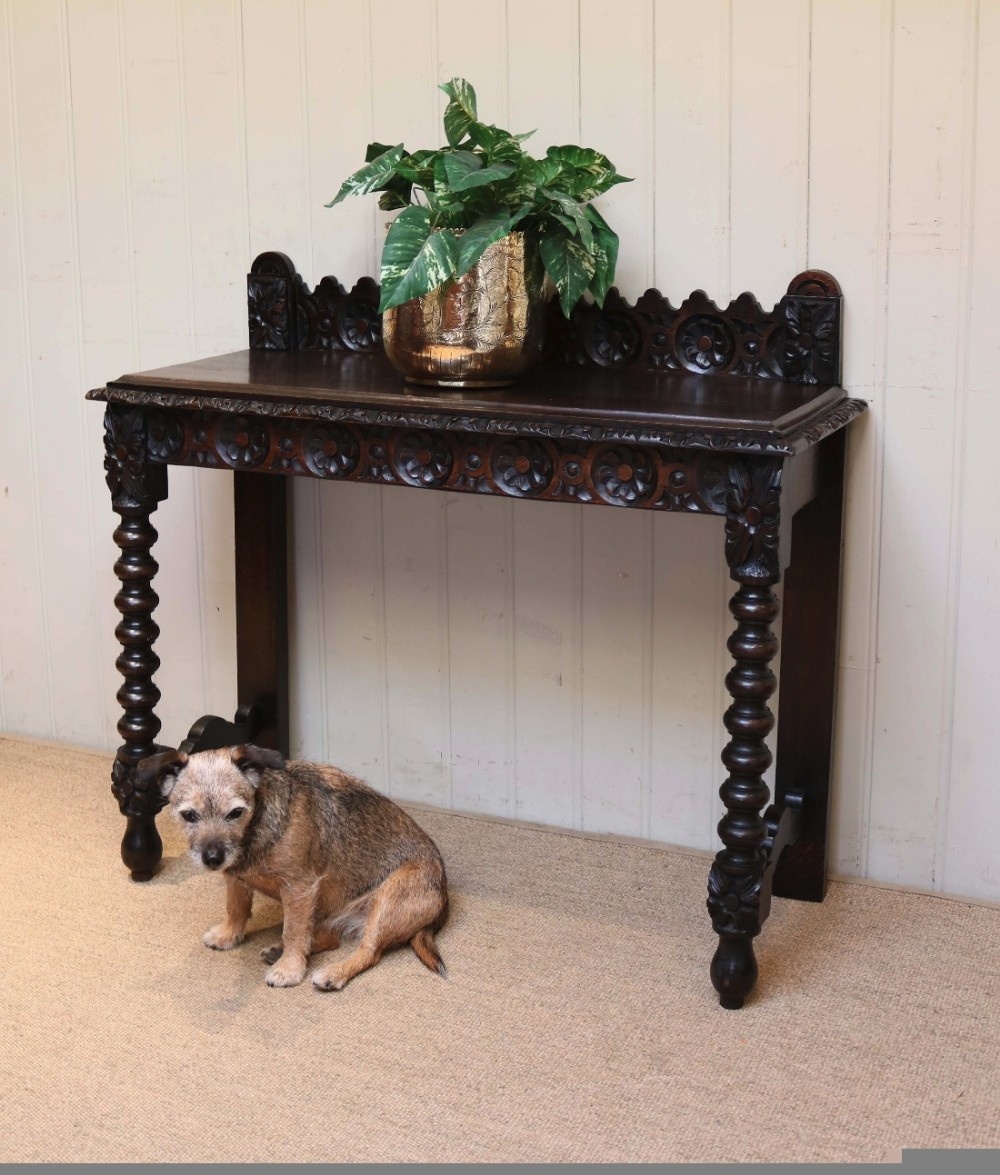 Victorian Carved Oak Hall Table