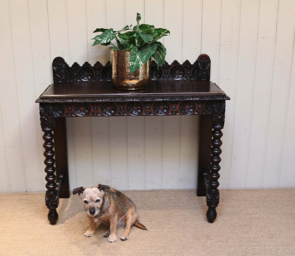 Victorian Carved Oak Hall Table