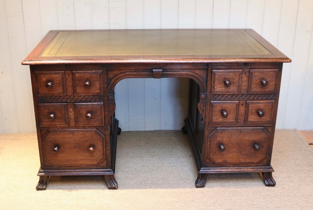 Oak Pedestal Desk 