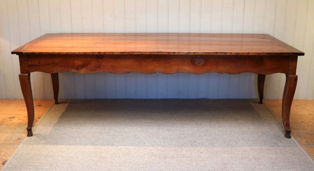 Substantial French Cherry Wood Farmhouse Table 