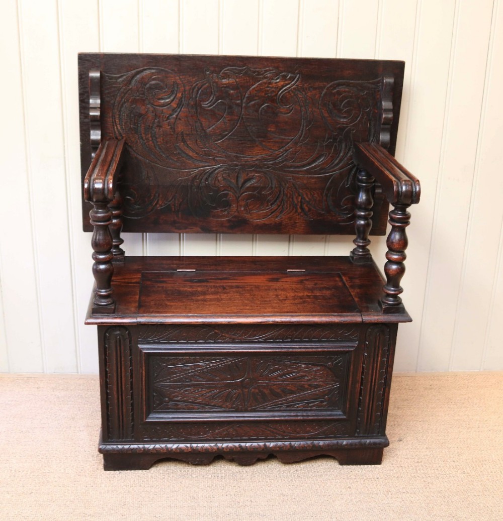 Victorian Oak Monks Bench