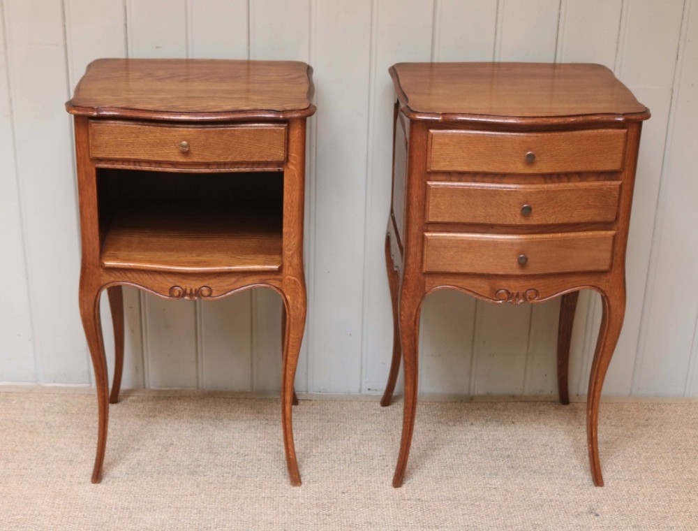 Pair Of French Oak Bedside Cabinets