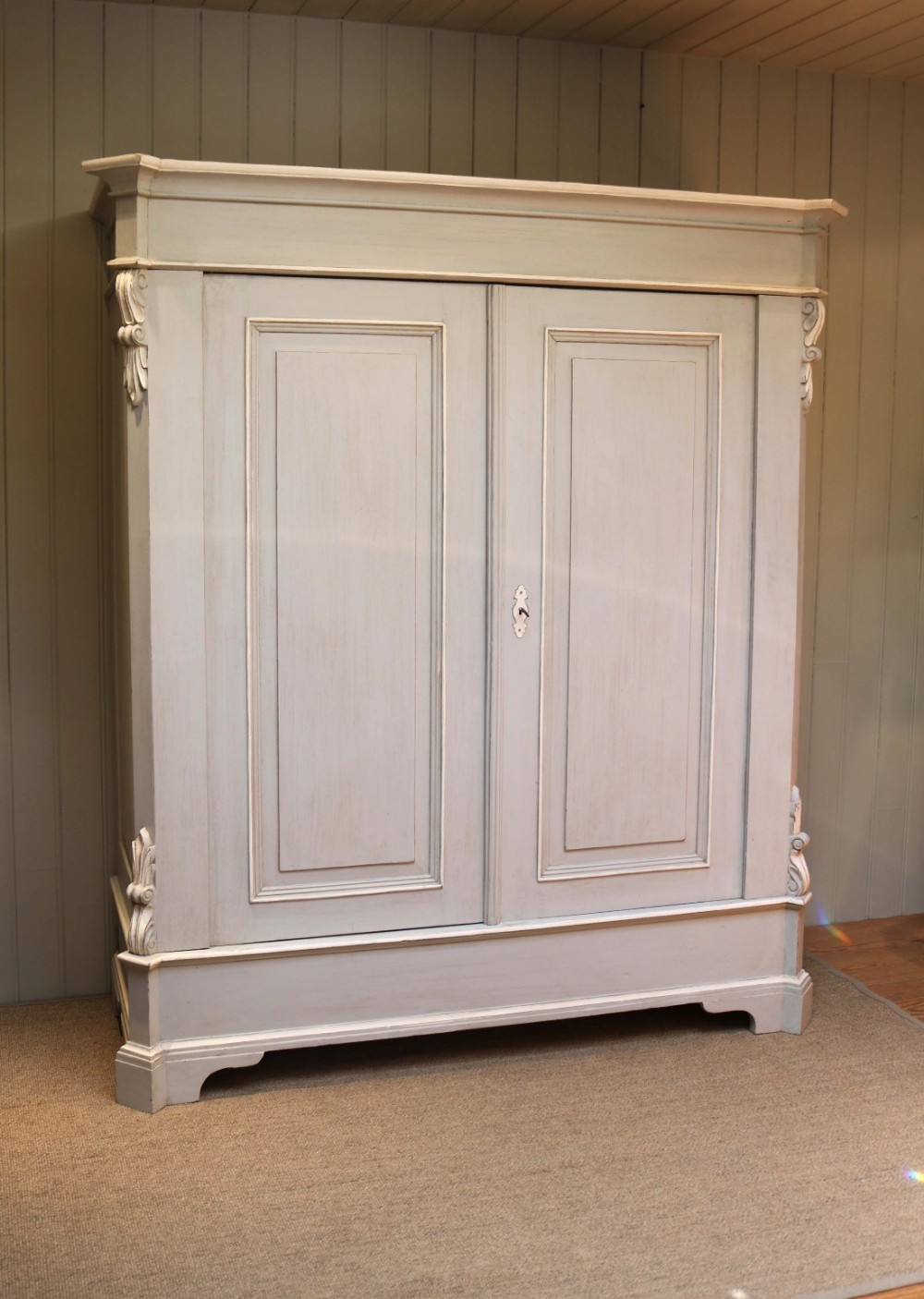 Large Late 19th Century Painted Wardrobe