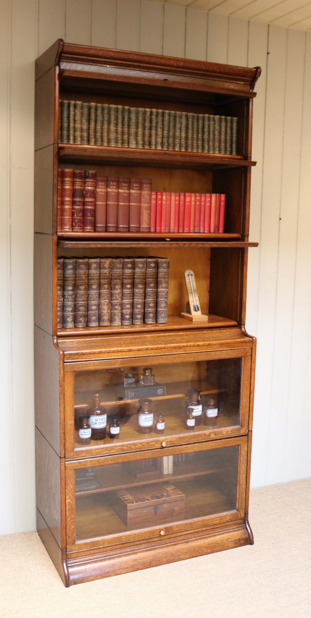 Oak Globe Wernicke Style Bookcase