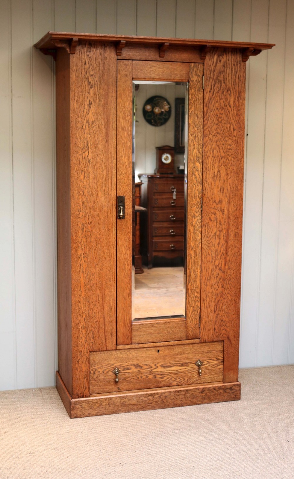 Arts And Crafts Oak Wardrobe 