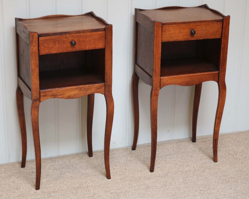 Pair Of French Oak Bedside Cabinets 